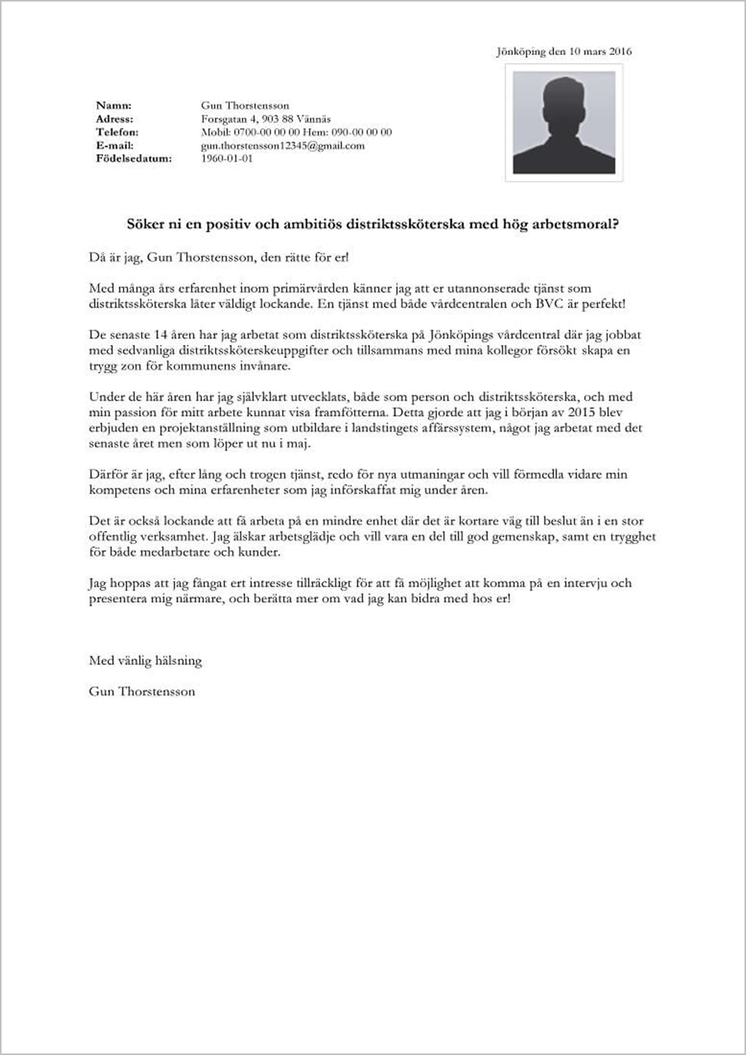 Personligt brev mallar, tips, exempel
