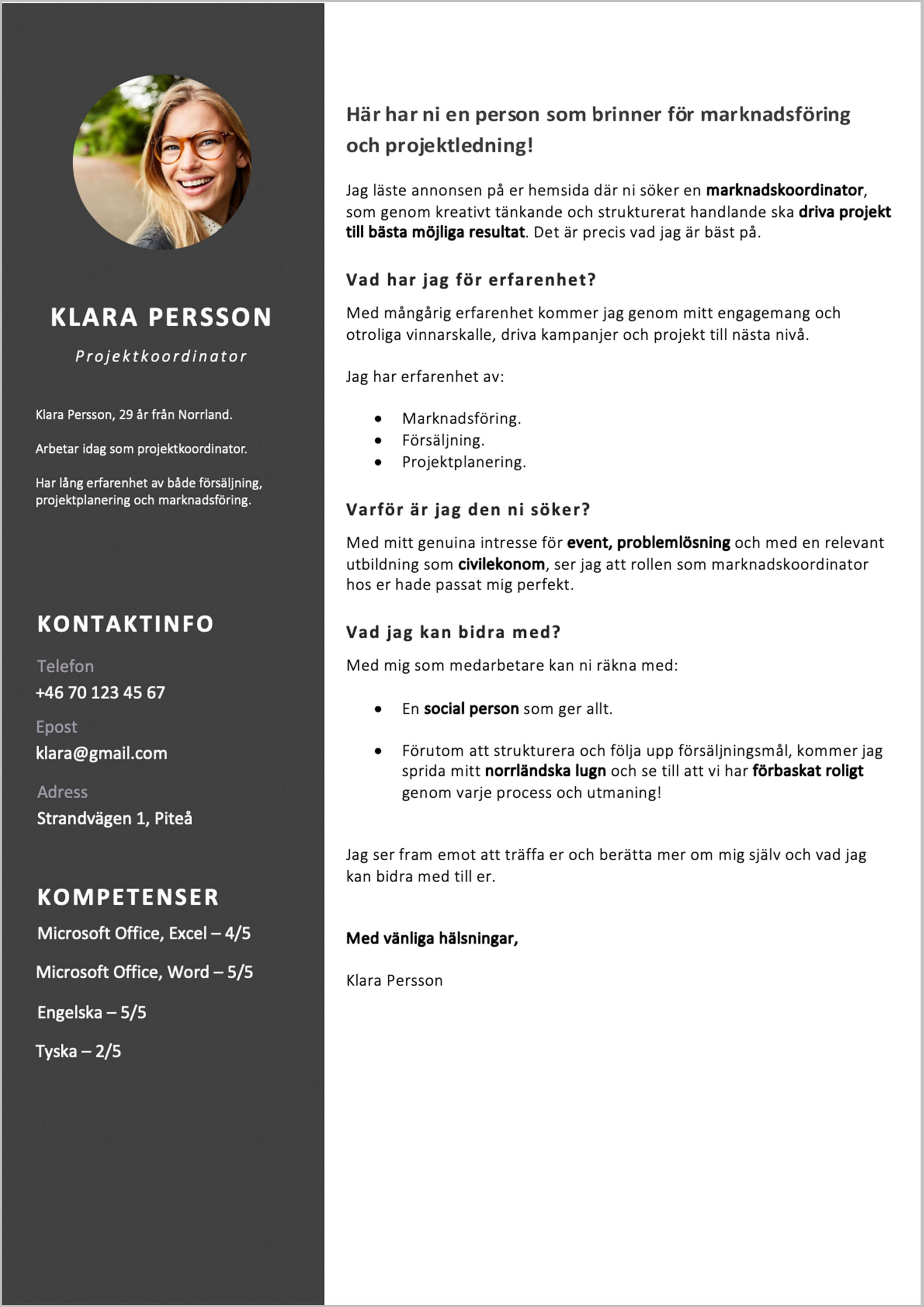 personligt brev mallar
