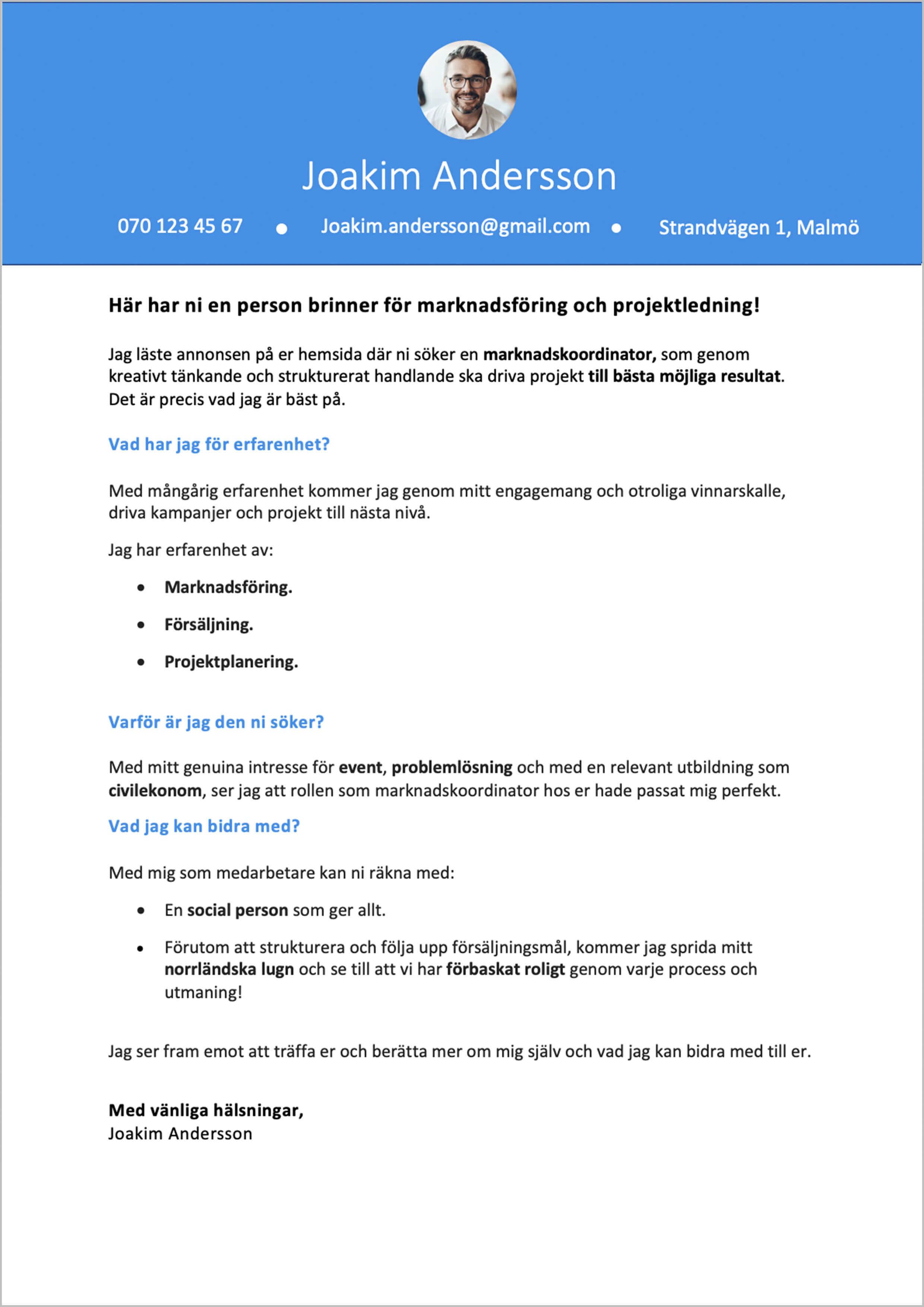 Personligt brevmall Reporter gratis nedladdning
